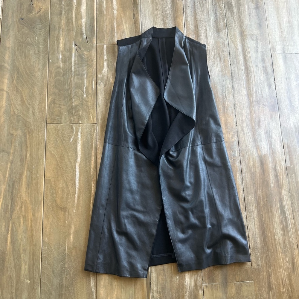 Black leather vest